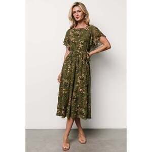 Baltic Born Laurel Midi Dress | Olive Floral Size XLXL